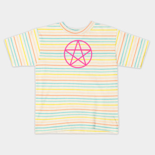 Pagan Wiccan Cheeky Witch® Pink Pentacle Kids T-Shirt
