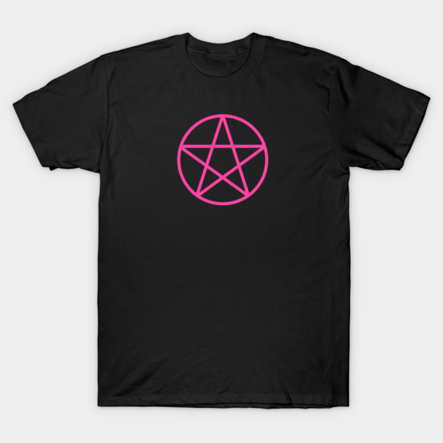 Pagan Wiccan Cheeky Witch® Pink Pentacle T-Shirt by Cheeky Witch