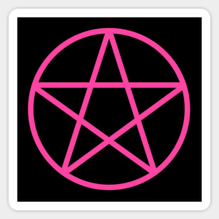 Pagan Wiccan Cheeky Witch® Pink Pentacle Sticker