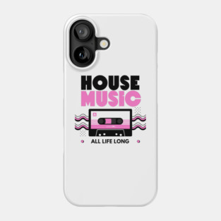 HOUSE MUSIC  - Cassette (Pink/Black) Phone Case