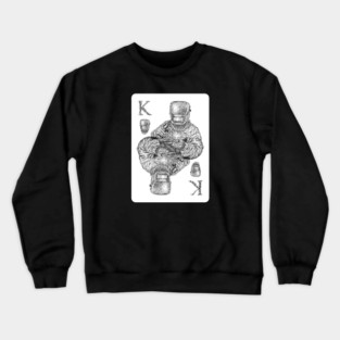 King of welder playing card black scribble art Crewneck Sweatshirt
