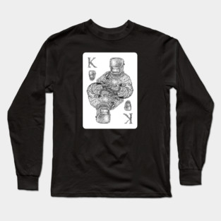 King of welder playing card black scribble art Long Sleeve T-Shirt