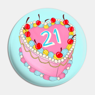 21st Birthday cake Pin