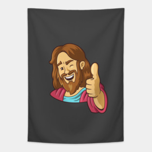 Jesus Christ Thumbs Up Tapestry