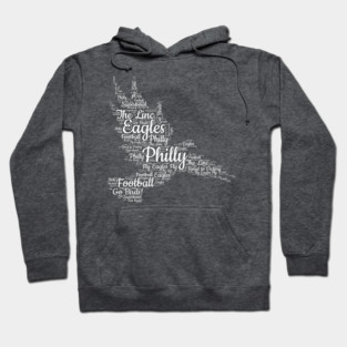 Philly birds script white word art football Hoodie