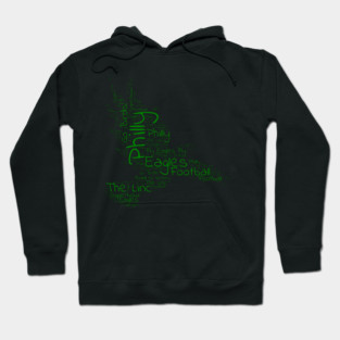 Philly birds green word art football Hoodie