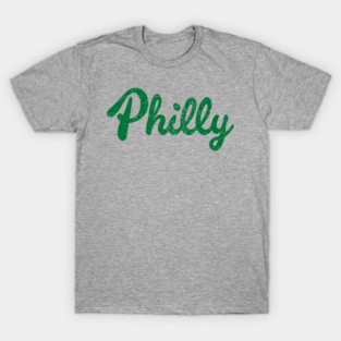 Retro Distressed Philly Sports Logo Green T-Shirt