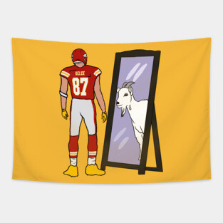 Travis Kelce Mirror GOAT Tapestry