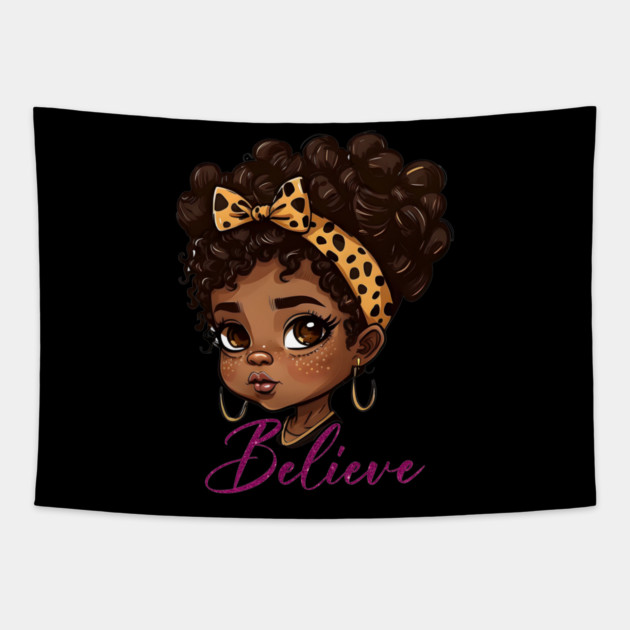Believe, Black Queen, Black Queen, Black Woman, Black History Tapestry by UrbanLifeApparel
