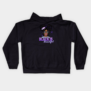Black is Beautiful, Black Girl Magic, Black Queen, Black Woman, Black History Kids Hoodie