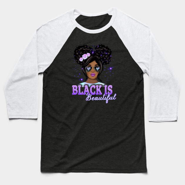 Black is Beautiful, Black Girl Magic, Black Queen, Black Woman, Black History Baseball T-Shirt by UrbanLifeApparel
