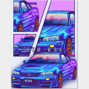 Nissan Skyline Gtr R34 Car Posters and Art