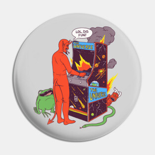 Satan Controlling the Universe Pin