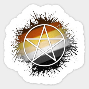 Paint Splatter Gay Bear Pride Flag Pentacle Symbol Sticker