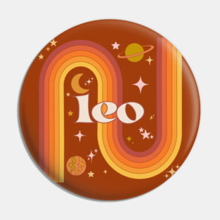 Leo Warm Rainbow - 70s Leo Zodiac Pin