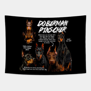 Doberman Pinscher Fun Facts Tapestry