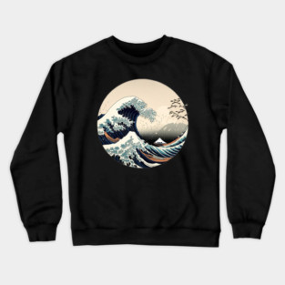 Japanese Art Style Great Wave off Kanagawa Crewneck Sweatshirt