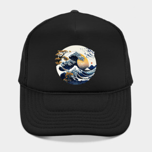 Japanese Art Style Great Wave off Kanagawa Hat