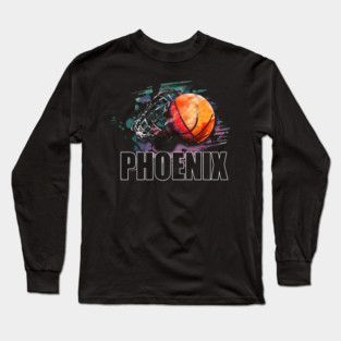Retro Pattern Phoenix Basketball Classic Style Long Sleeve T-Shirt