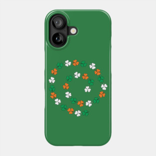 Green White Orange St Patricks Day Shamrock Spiral Phone Case