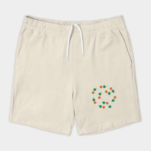 Green White Orange St Patricks Day Shamrock Spiral Shorts