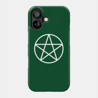 Pagan Wiccan Cheeky Witch® White and Forest Green Pentacle Phone Case