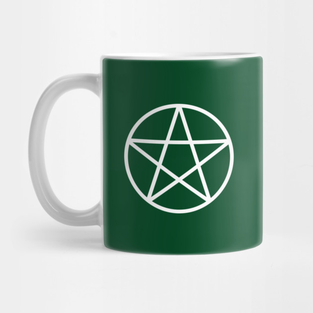 Pagan Wiccan Cheeky Witch® White and Forest Green Pentacle by Cheeky Witch