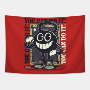 Stay Strong - Fitness Motivation Cartoon 01 Tapestry