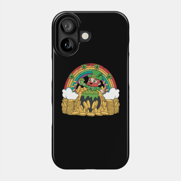 St Patricks Day Leprechaun with Beer and Gold Phone Case by belownormal