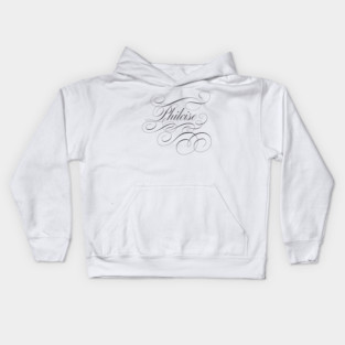 Philoise of Bridgerton, Eloise and Phillip in calligraphy Kids Hoodie