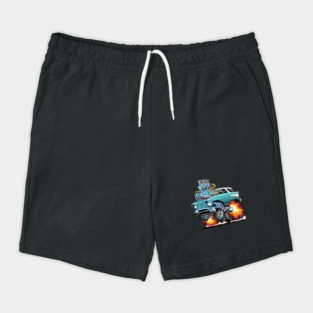 Classic Fifties Hot Rod Muscle Car Cartoon Shorts