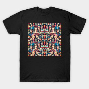 Iconic Retro Pop Culture Pattern T-Shirt