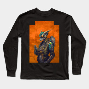 Cute Retro Dragon Tinker Master Zithram with Background Version 2 Long Sleeve T-Shirt