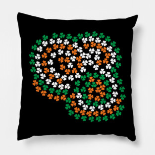More Shamrock Spirals for St Patricks Day Pillow