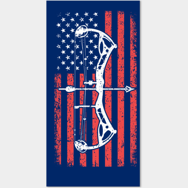 American Flag Hunter Archer Men Patriotic Bow Hunting Bow
