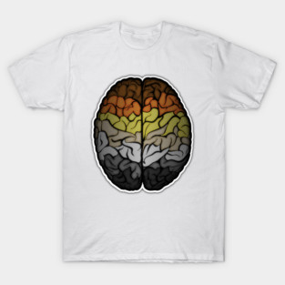 Large Gay Bear Pride Flag Colored Brain T-Shirt