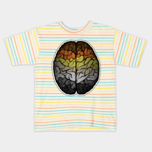 Large Gay Bear Pride Flag Colored Brain Kids T-Shirt