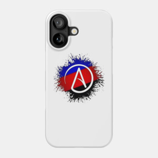 Paint Splatter Polyamory Pride Flag Atheist Symbol Phone Case