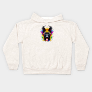 Cute Belgian Shepherd Dog Color Supernova Artwork Kids Hoodie