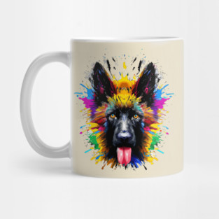 Cute Belgian Shepherd Dog Color Supernova Artwork Mug