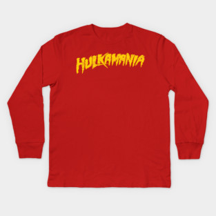 Hulkamania Yellow Retro Vintage Kids Long Sleeve T-Shirt