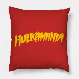 Hulkamania Yellow Retro Vintage Pillow