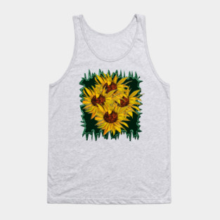 Sunflower Acrylic Painting Tank Top