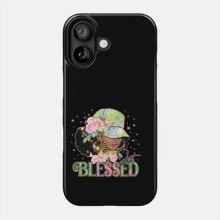 Just Blessed, Black Woman, Religious, Christian Phone Case