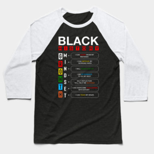 Black History Growth Mindset Baseball T-Shirt
