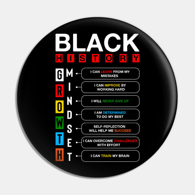 Black History Growth Mindset Pin by UrbanLifeApparel