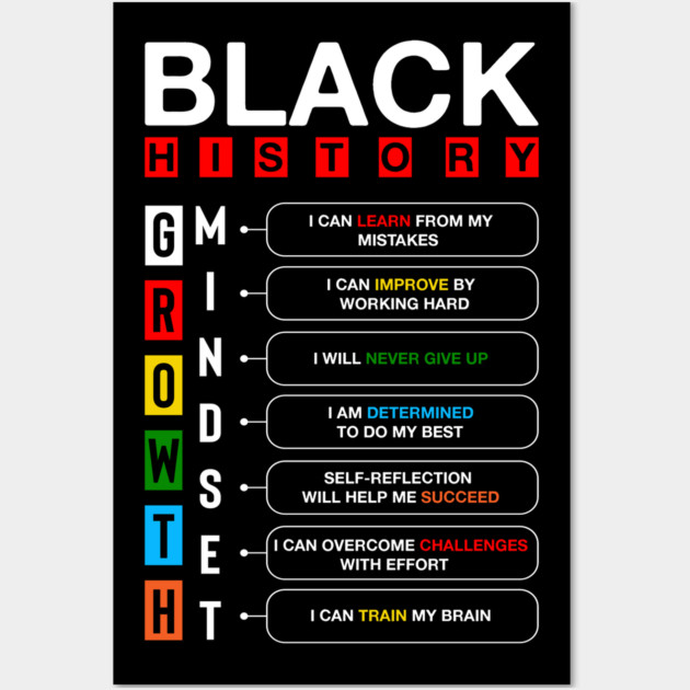 Black History Growth Mindset Wall Art by UrbanLifeApparel