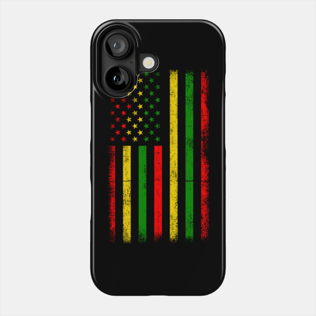 Black History Flag, American Flag Phone Case by UrbanLifeApparel