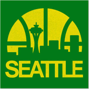 Defunct Seattle Supersonics Skyline Posters and Art