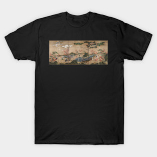 Kano Hideyori - Maple Viewing at Takao Woodblock T-Shirt